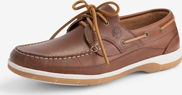 Travelin Moccasins 'Seaton' in Brown: front