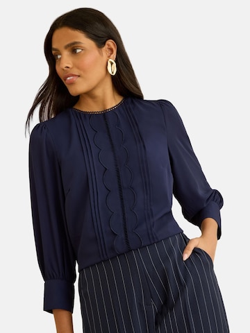 love & roses Blouse in Blauw: voorkant