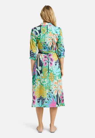 Milano Italy Gemustertes Hemdblusenkleid mit 3/4-Ärmeln in Mischfarben