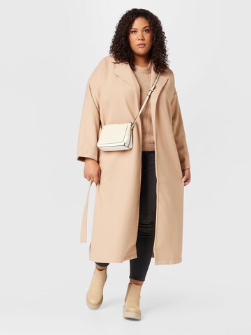 ABOUT YOU Curvy Between-Seasons Coat 'Giulia' in Beige