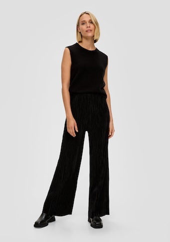 Wide leg Pantaloni di s.Oliver BLACK LABEL in nero