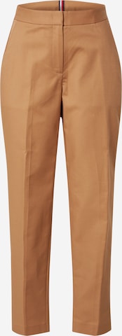 TOMMY HILFIGER Regular Pleated Pants in Brown: front