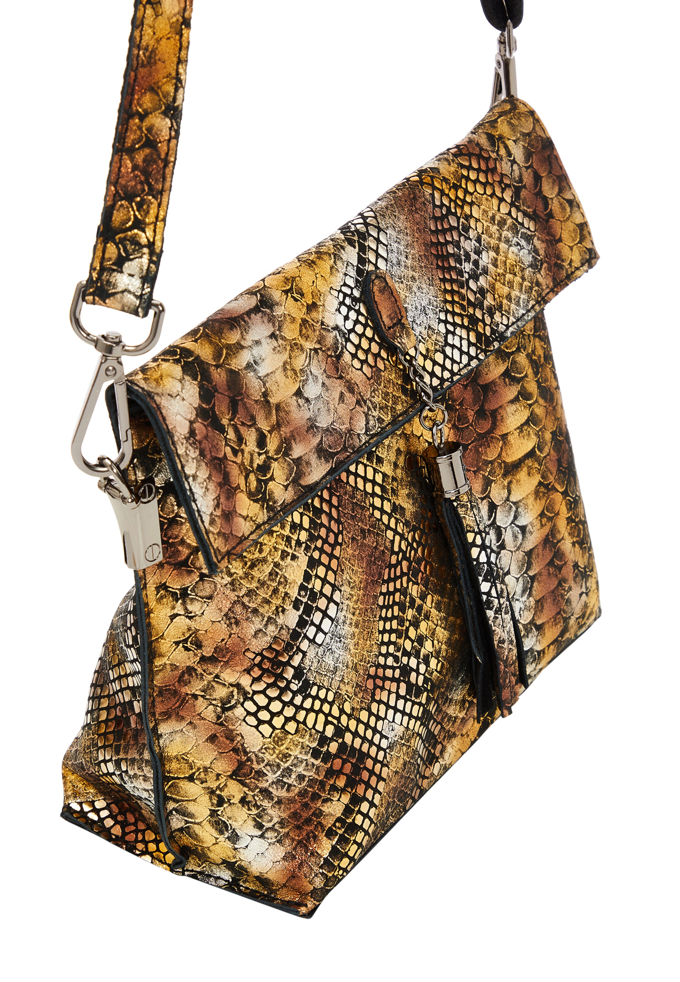 Borsa a spalla di faina in giallo