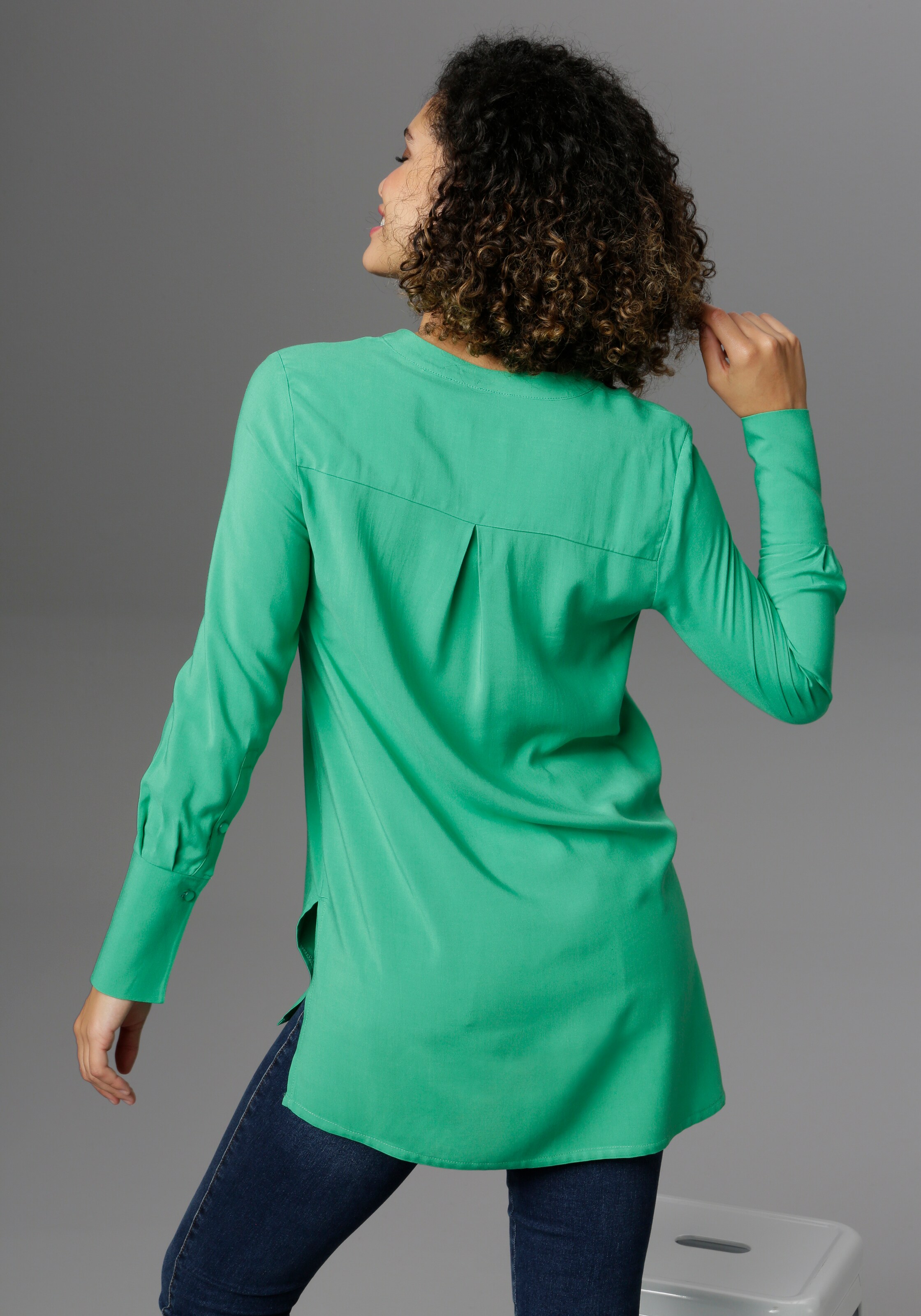 Frauen Große Größen Aniston SELECTED Bluse in Grün - HF93381