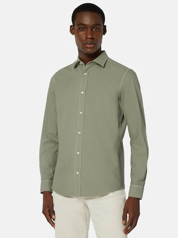 Boggi Milano - Ajuste regular Camisa de negocios en verde: frente