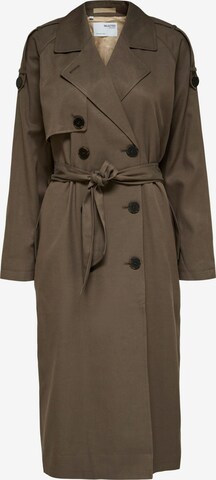 Manteau mi-saison 'New Bren' SELECTED FEMME en marron : devant