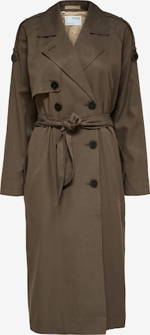 SELECTED FEMME Between-Seasons Coat 'New Bren' in Brown: front