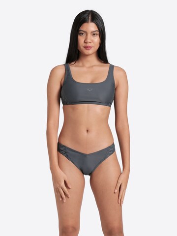 ARENA Bustier Bikini 'TEAM STRIPE' in Grau: Vorderseite