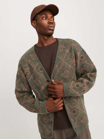 JACK & JONES Knit Cardigan 'JPRBLUMAGNE' in Green