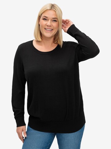 Pullover di SHEEGO in nero: frontale