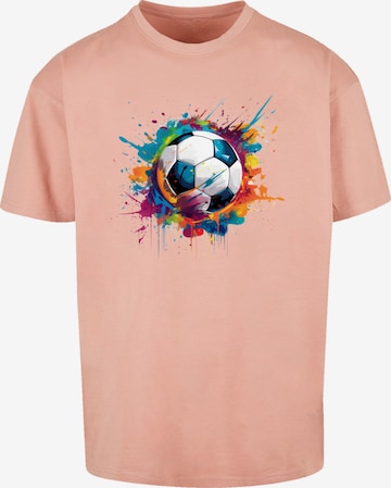 T-Shirt 'Bunte Fußball Grafik' F4NT4STIC en orange : devant