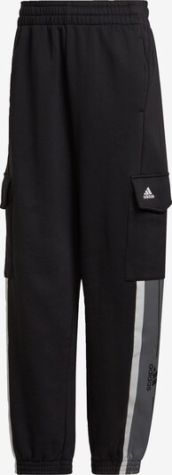 ADIDAS SPORTSWEAR Sporta bikses 'Essentials Pin Stripe Block Fleece ', krāsa - pelēks / melns / balts, Preces skats