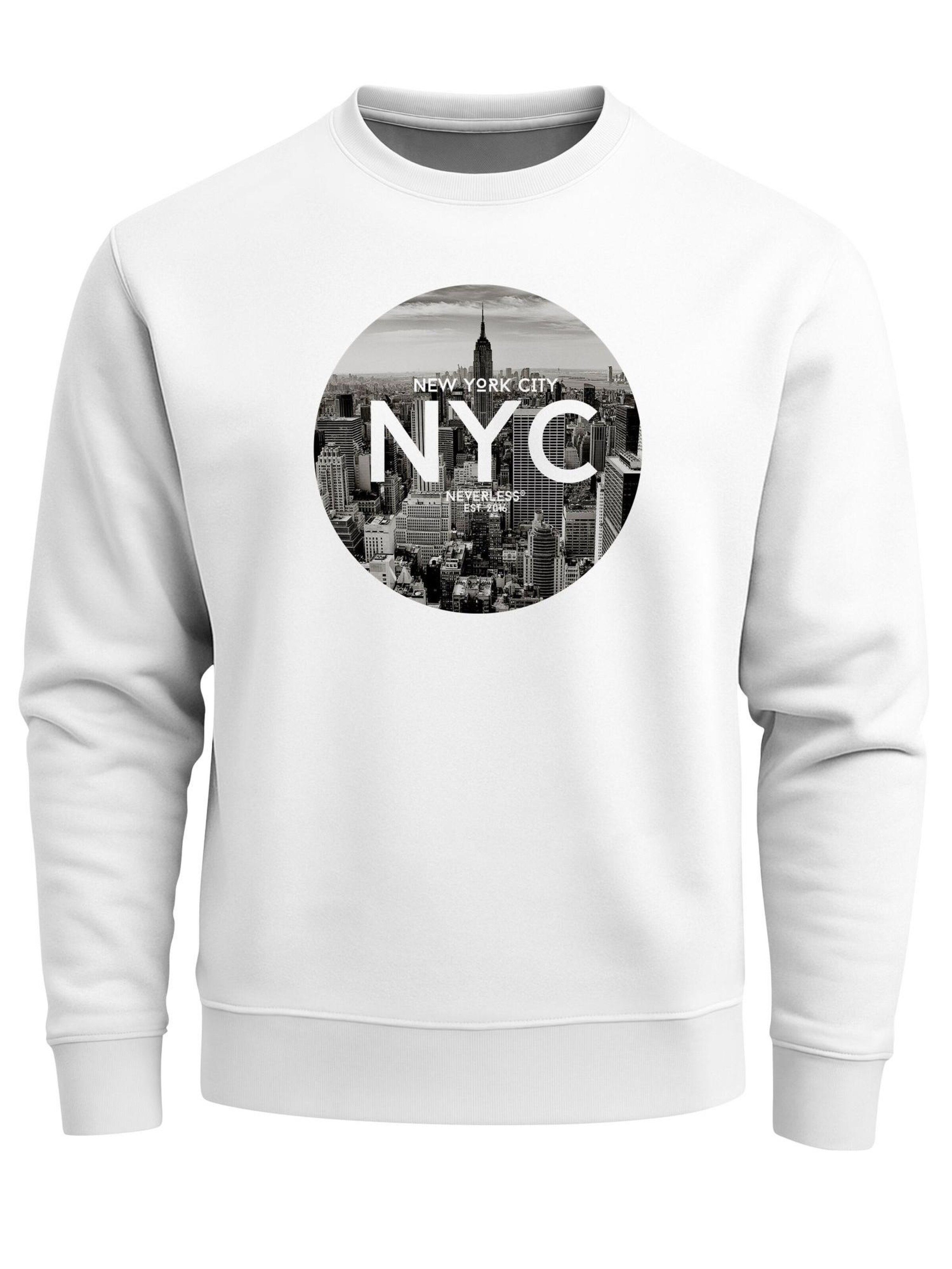 Neverless Sweatshirt 'NYC' in White: front