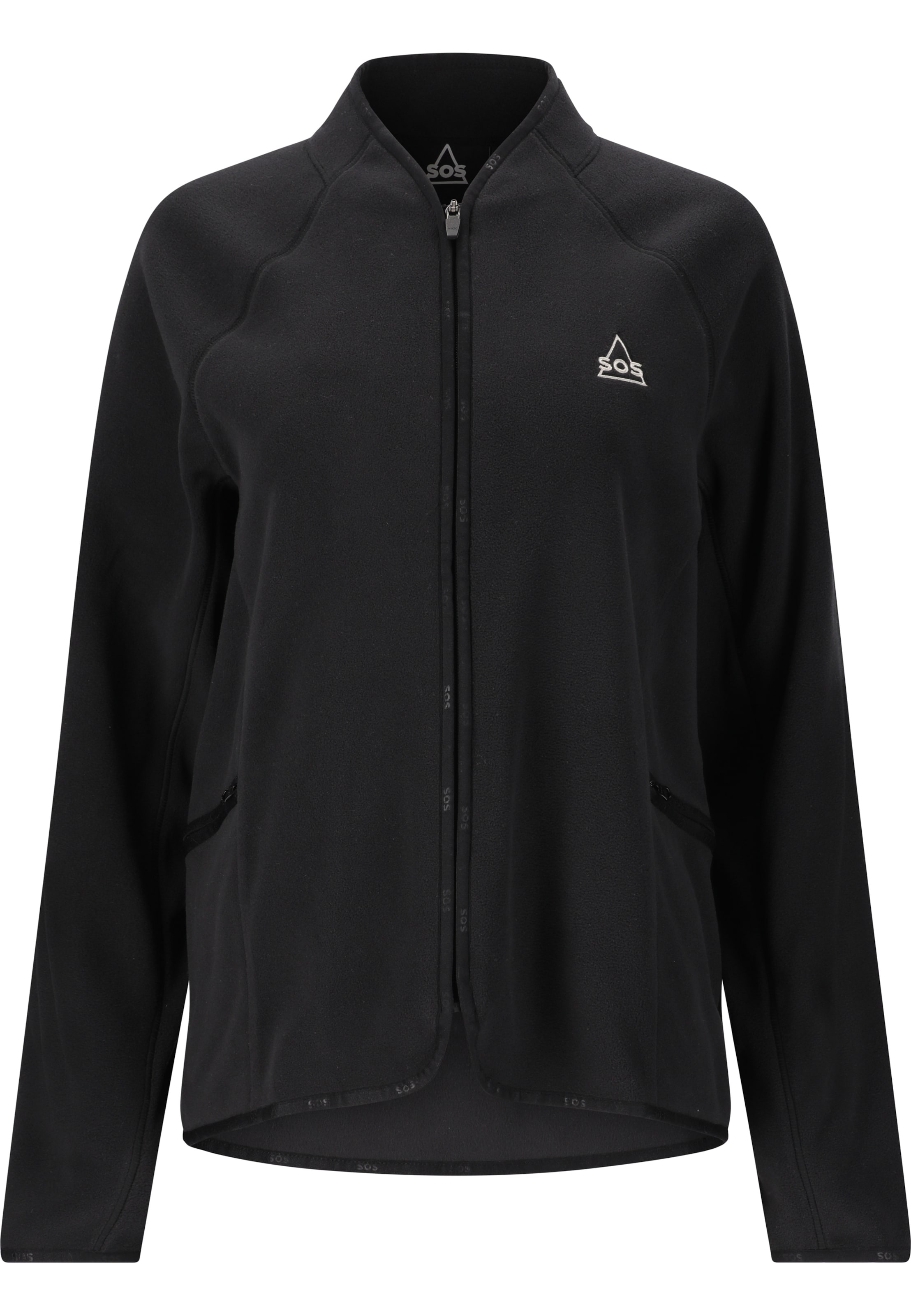 SOS Fleecejacke 'Hakuba' in Schwarz: Vorderseite