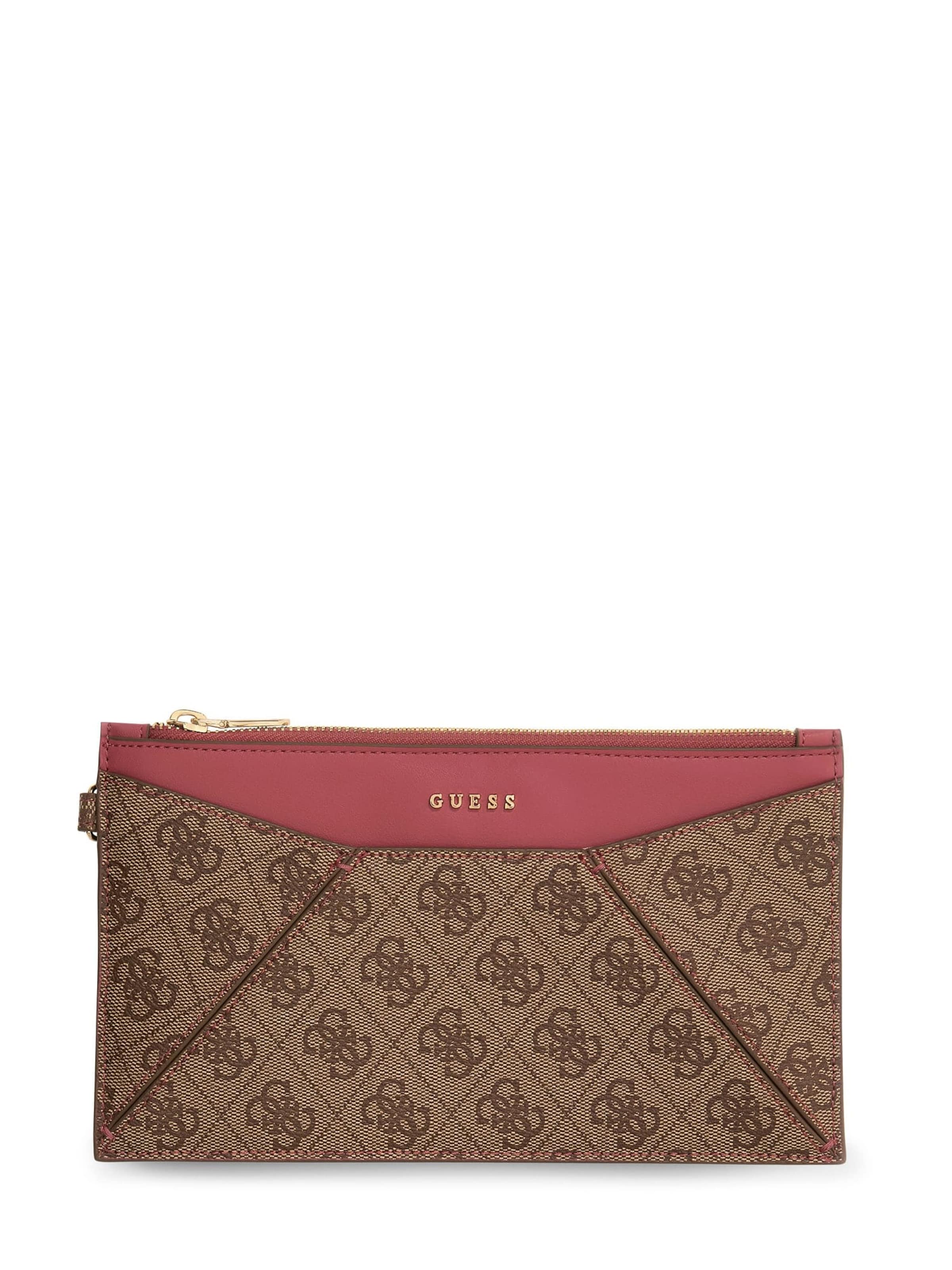 GUESS Clutch in Brown: front