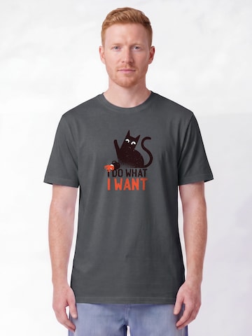 Watapparel Shirt ' Cat ' in Grijs: voorkant