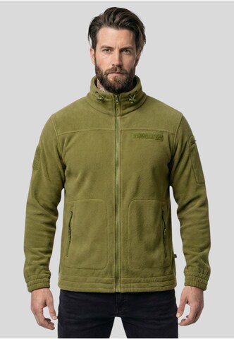 Brandit Fleecejacke 'Combat' in Grün: Vorderseite