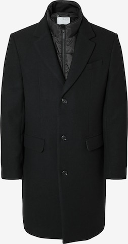 SELECTED - Abrigo de entretiempo 'SLHNew Joseph' en negro: frente
