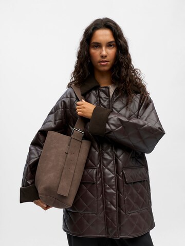 Borsa a spalla di OBJECT in marrone: frontale