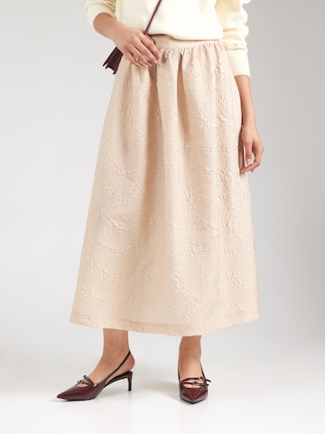 Jupe 'Aldis' MSCH COPENHAGEN en beige : devant