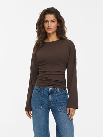 Noisy may Shirts 'NMAbbi' i brun: forside