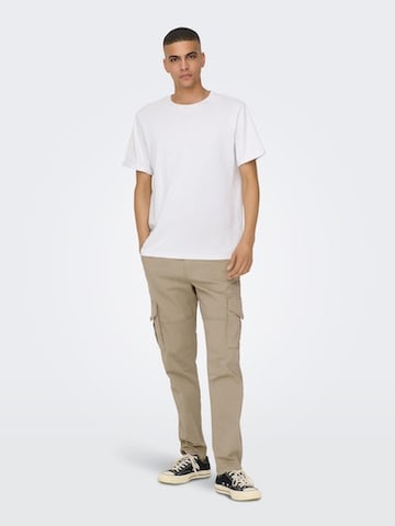 Tapered Pantaloni cargo 'Dean' di Only & Sons in beige