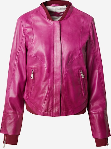 FREAKY NATION Демисезонная куртка в Ярко-розовый: спереди