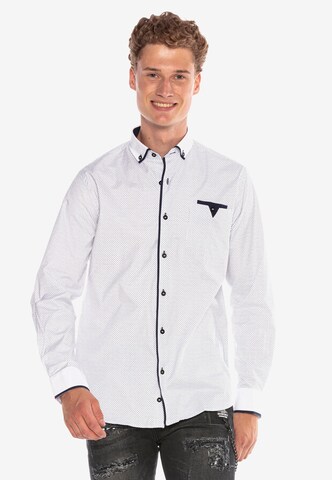 CIPO & BAXX Regular fit Button Up Shirt 'CLAYTON' in White: front