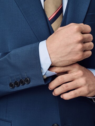 Next Slim Fit Бизнес сако 'Motionflex-Stretch' в синьо