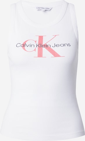 Calvin Klein Jeans Top in Wit: voorkant