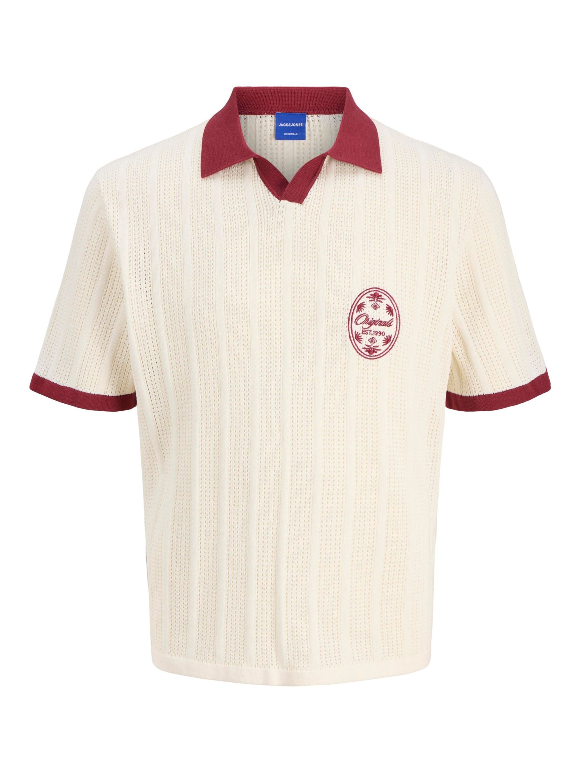 JACK & JONES Pullover i bordeaux / hvid, Produktvisning