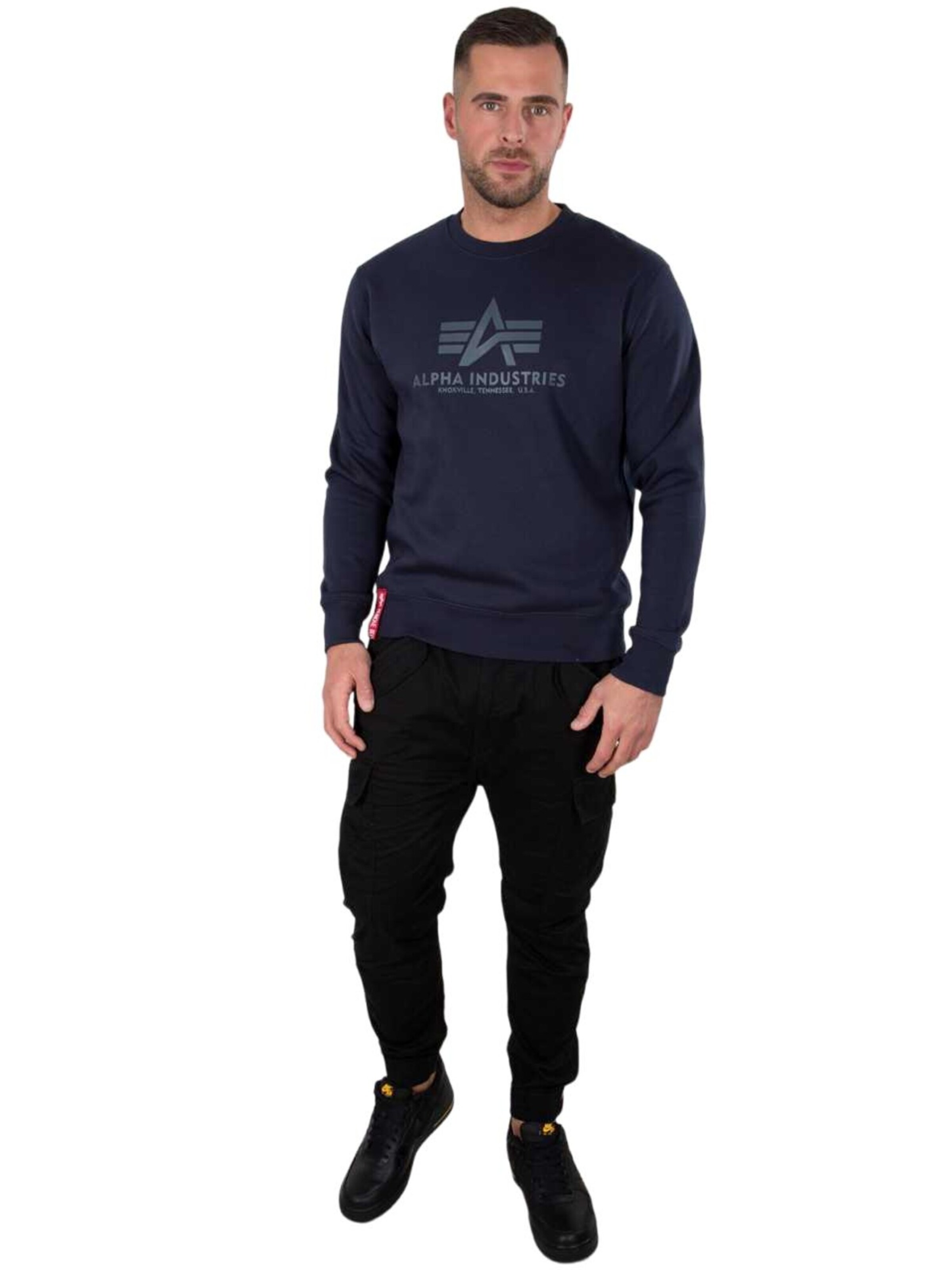 ALPHA INDUSTRIES Sweatshirt 'Basic Logo' in Blue