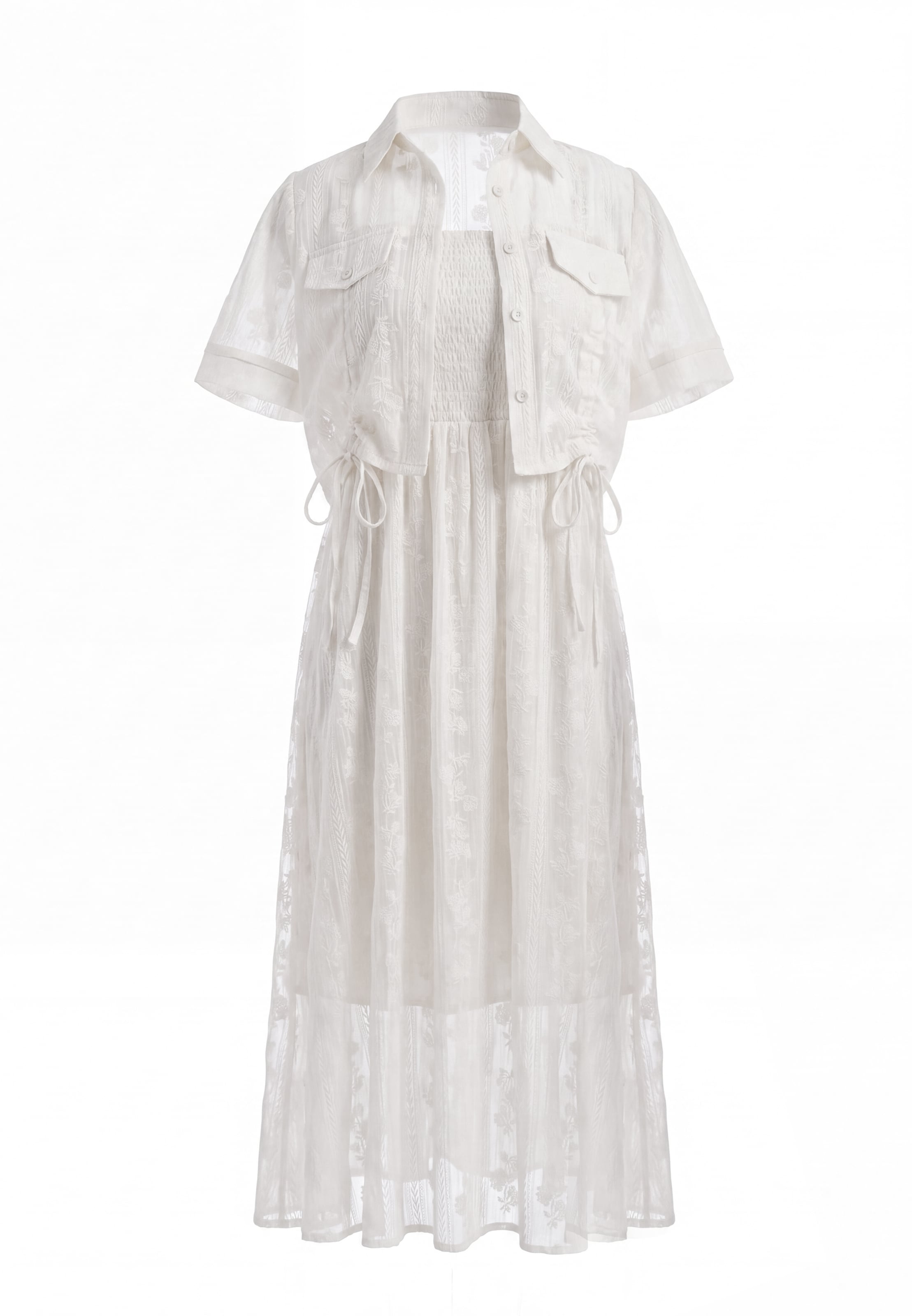 Usha - Vestido em bege: frente