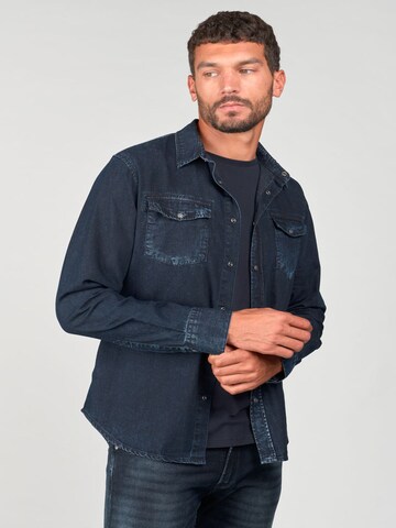 Le Temps Des Cerises Regular fit Overhemd 'Pedro' in Blauw: voorkant