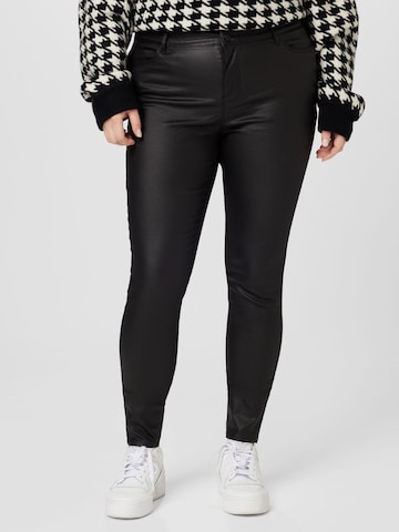 Skinny Pantaloni 'Even' de la Vero Moda Curve pe negru: față