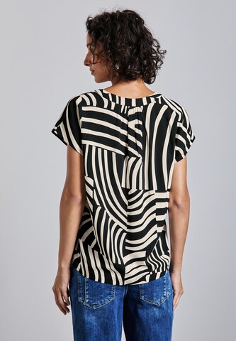 STREET ONE Gemusterte Bluse in Schwarz