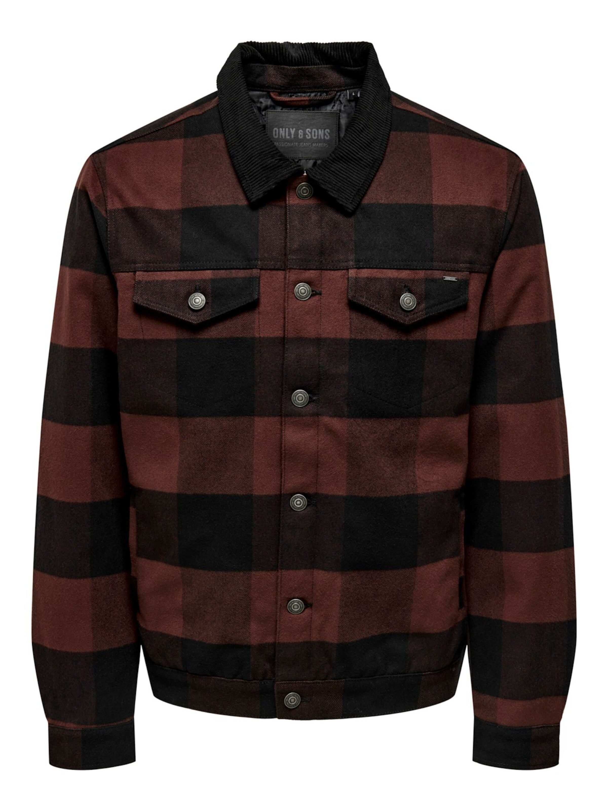 Veste mi-saison 'ONSLouis' Only & Sons en marron : devant