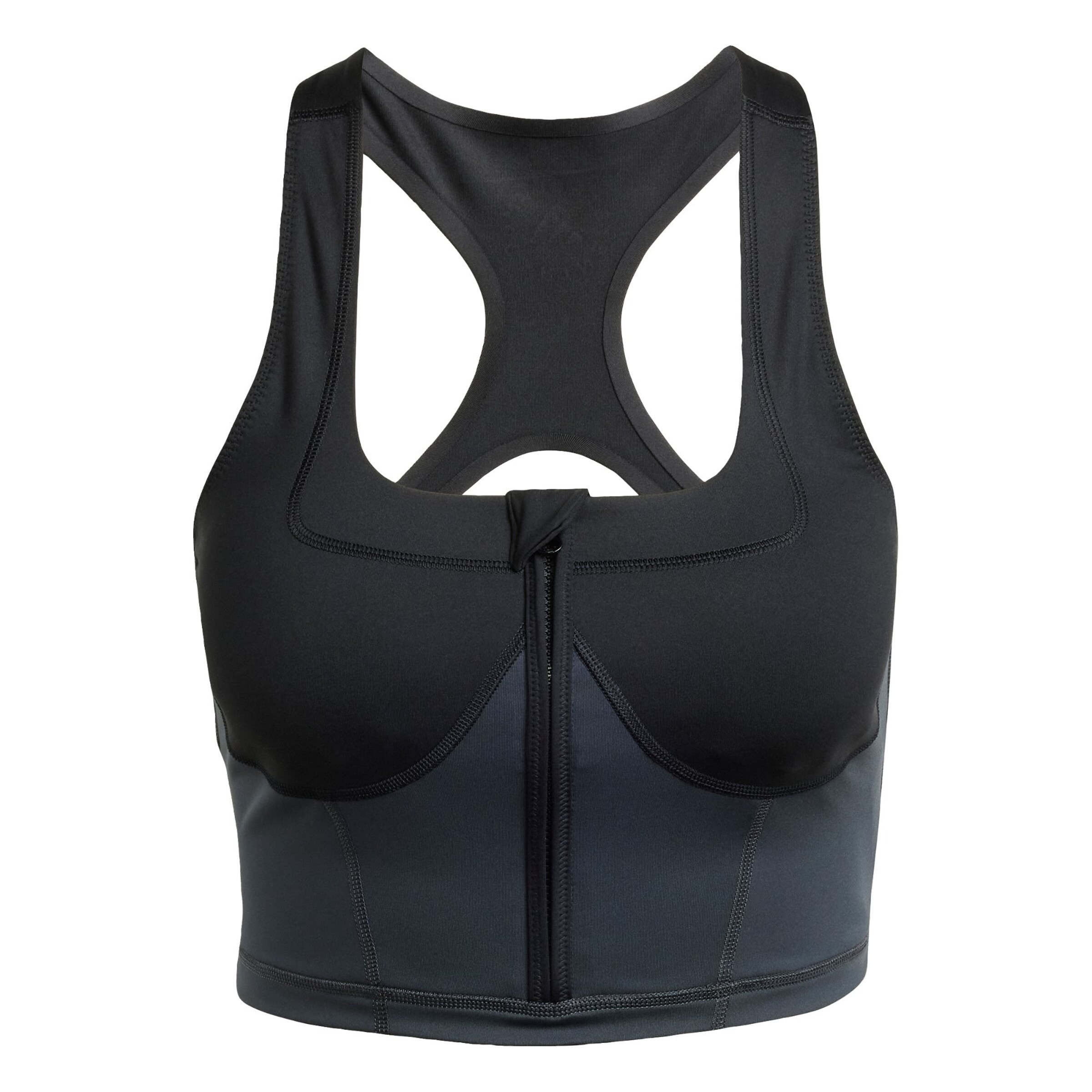 ADIDAS BY STELLA MCCARTNEY - Top deportivo 'Two-Tone Zipped Crop' en negro