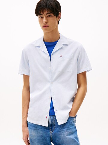 Tommy Jeans Regular Fit Hemd in Blau: Vorderseite