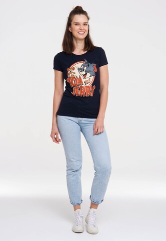 LOGOSHIRT T-Shirt 'Tom & Jerry' in Blau