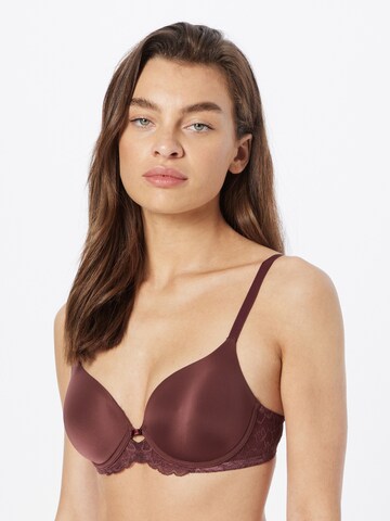 TRIUMPH T-shirt Bra 'Amourette Charm' in Brown: front