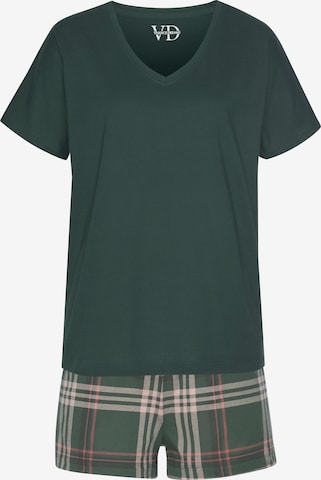 LASCANA Short Pajama Set in Green: front