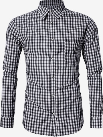 Yesfashion Regular Fit Hemd in Schwarz: Vorderseite