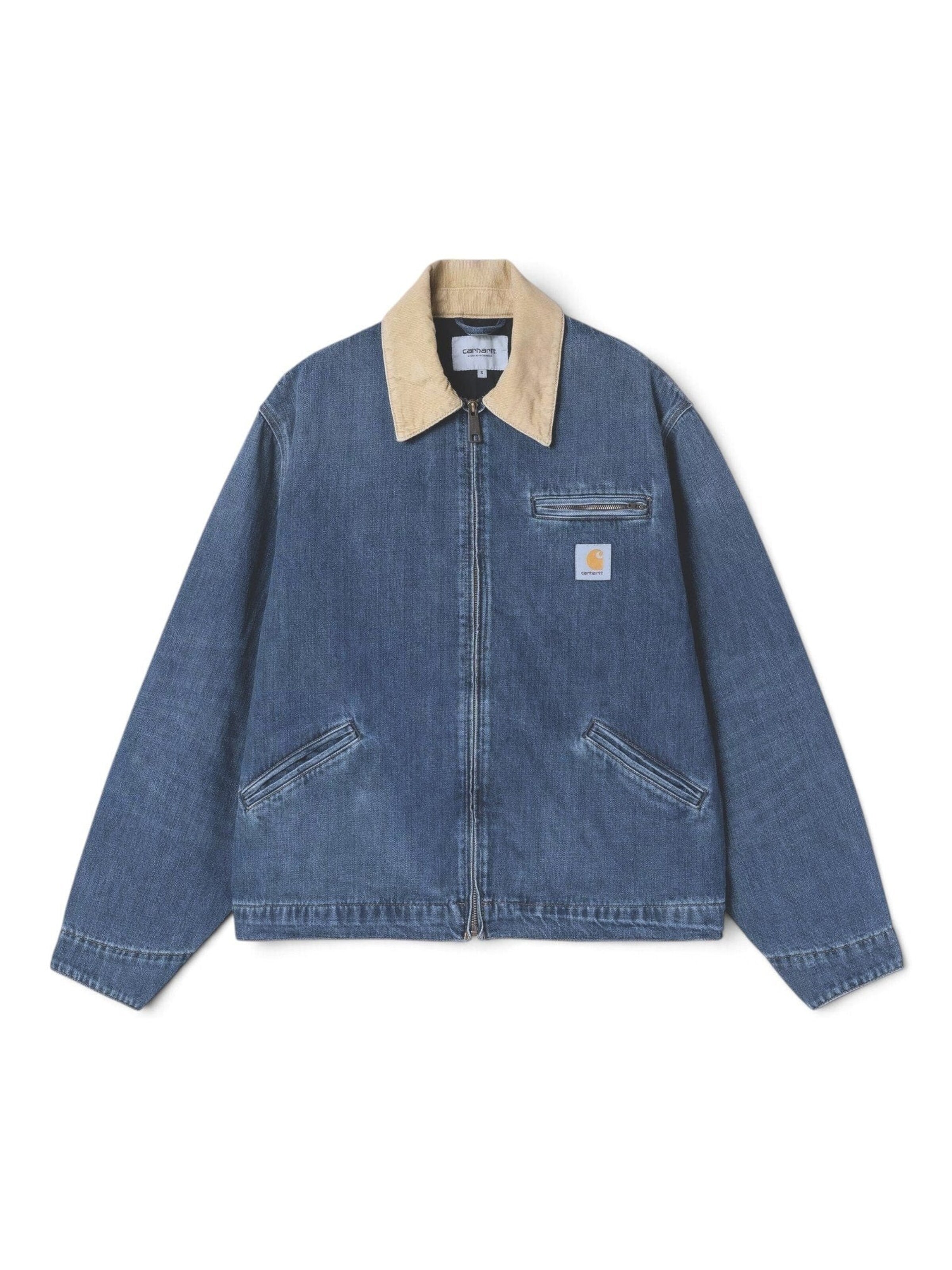 Carhartt WIP Between-Season Jacket 'OG DETROIT JACKET BLUE/DUSTY H BROWN' in S in Blue, Item view