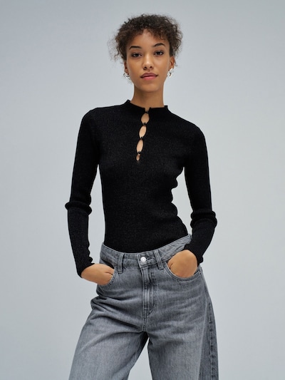Salsa Jeans Pull-over en noir, Vue avec produit
