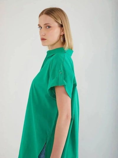 MixRay T-shirt oversize en L en émeraude, Vue avec produit