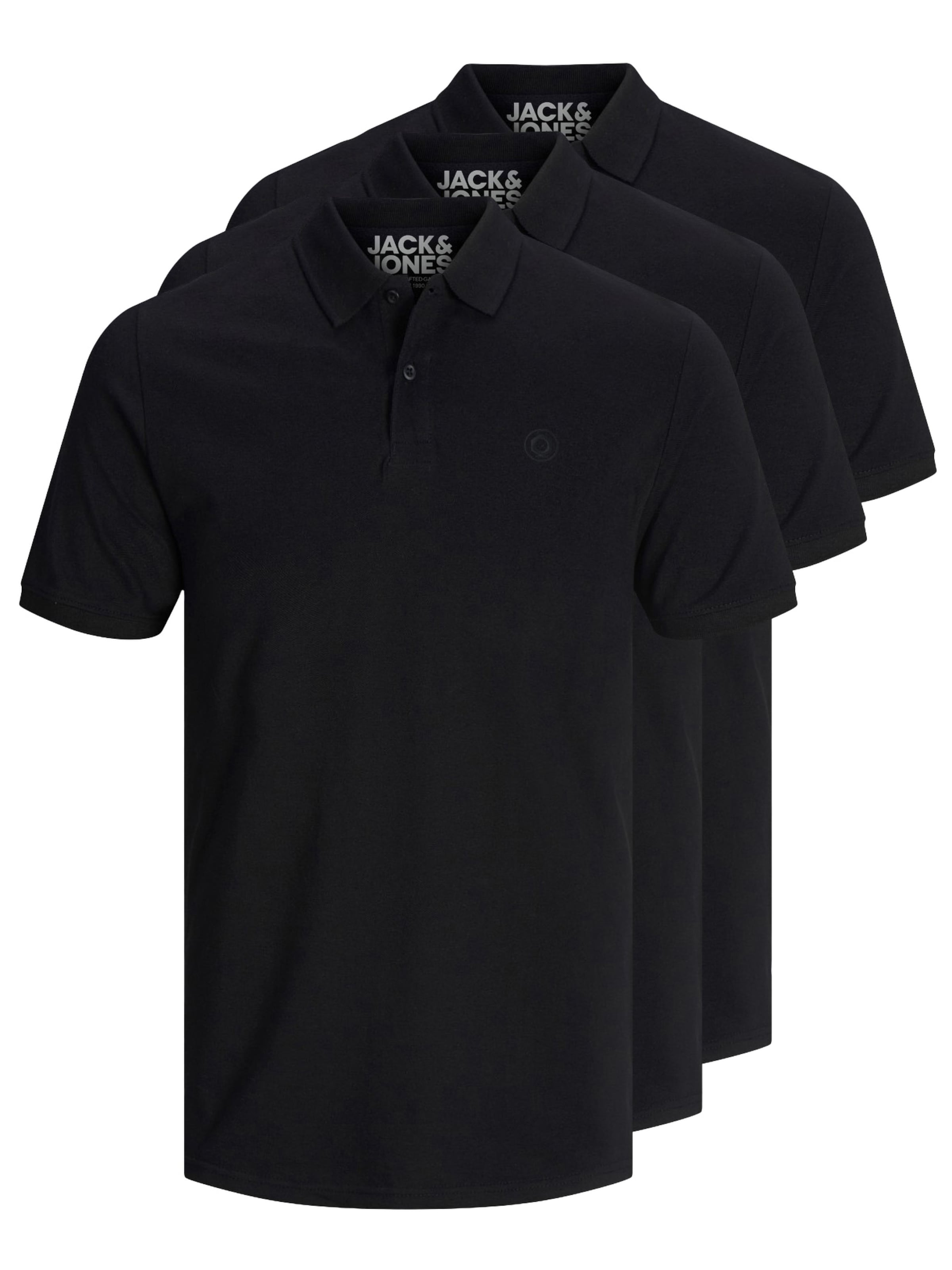 JACK & JONES Poloshirt 'JJBasic' in Schwarz: Vorderseite