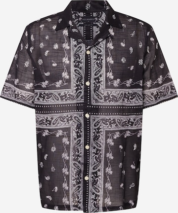 AllSaints Button Up Shirt in Black: front
