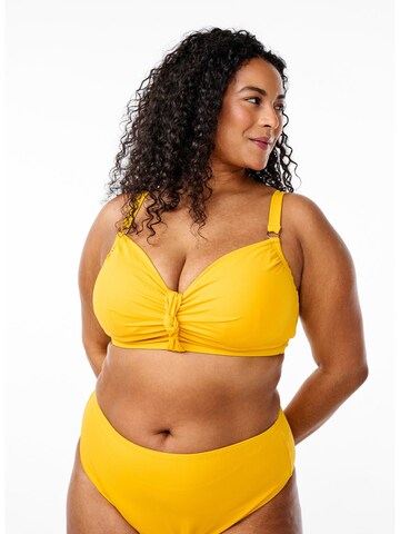 Swim by Zizzi - Bustier Top de bikini 'Serina' en amarillo: frente