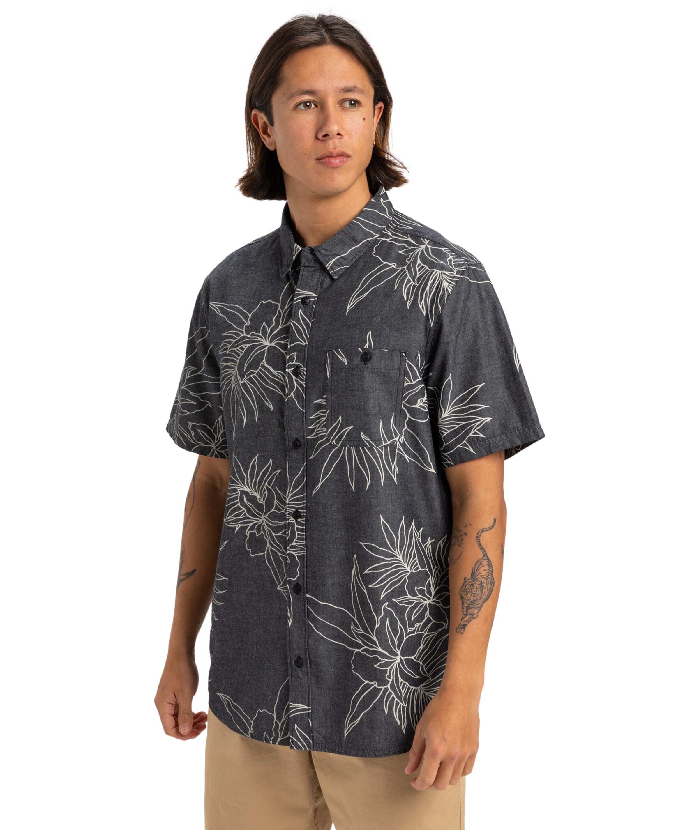 QUIKSILVER Comfort fit Button Up Shirt in Grey